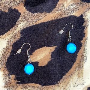 Kohl’s Blue Disco Style Beaded Silver Earrings